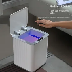 18Lnew Luminous Intelligent Automatic Induction Trash Can Kitchen Living Room Toilet Spray Disinfection Folding Storage Box Home