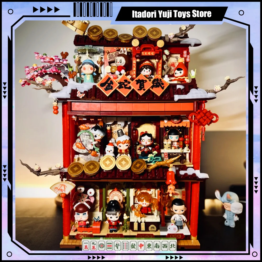 

Labubu Skullpad Wealthy Snake's New Year Celebration-Fortunate Hand Series Peach Blossom Чайный домик Модные подарки На складе Подлинный