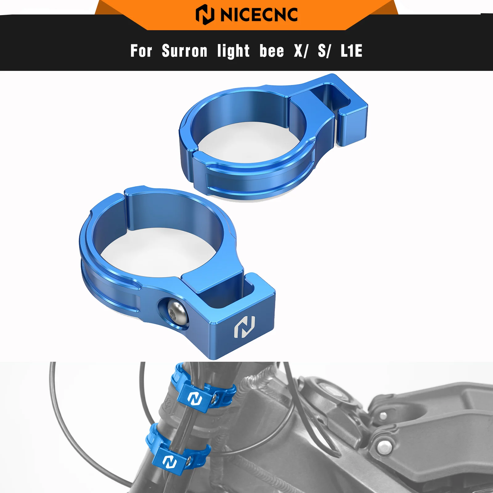 

NICECNC 2PCS Front Fork Hose Brake Line Holder For Surron light bee X light bee S L1E Segway X160 Segway X260 Sur-ron Bike Part