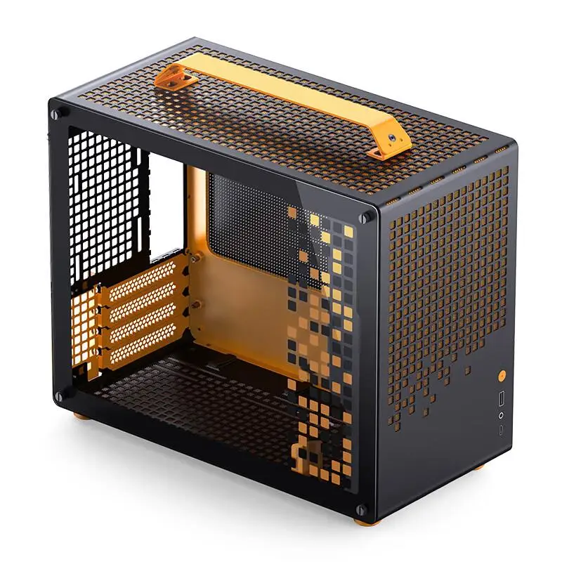 New! Z20 Orange Black MATX ATX Chassis 20L Detachable Handle Case 163mm Air-Cooled Graphics Card Type-C Desktop Small Space