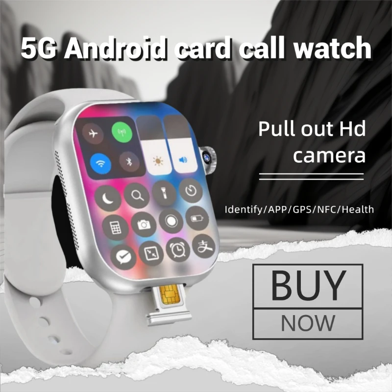 

5G Android smartwatch CD20, 2.29-inch AMOLED screen with 180 ° rotating camera, supports SIM card WiFi GPS video calls