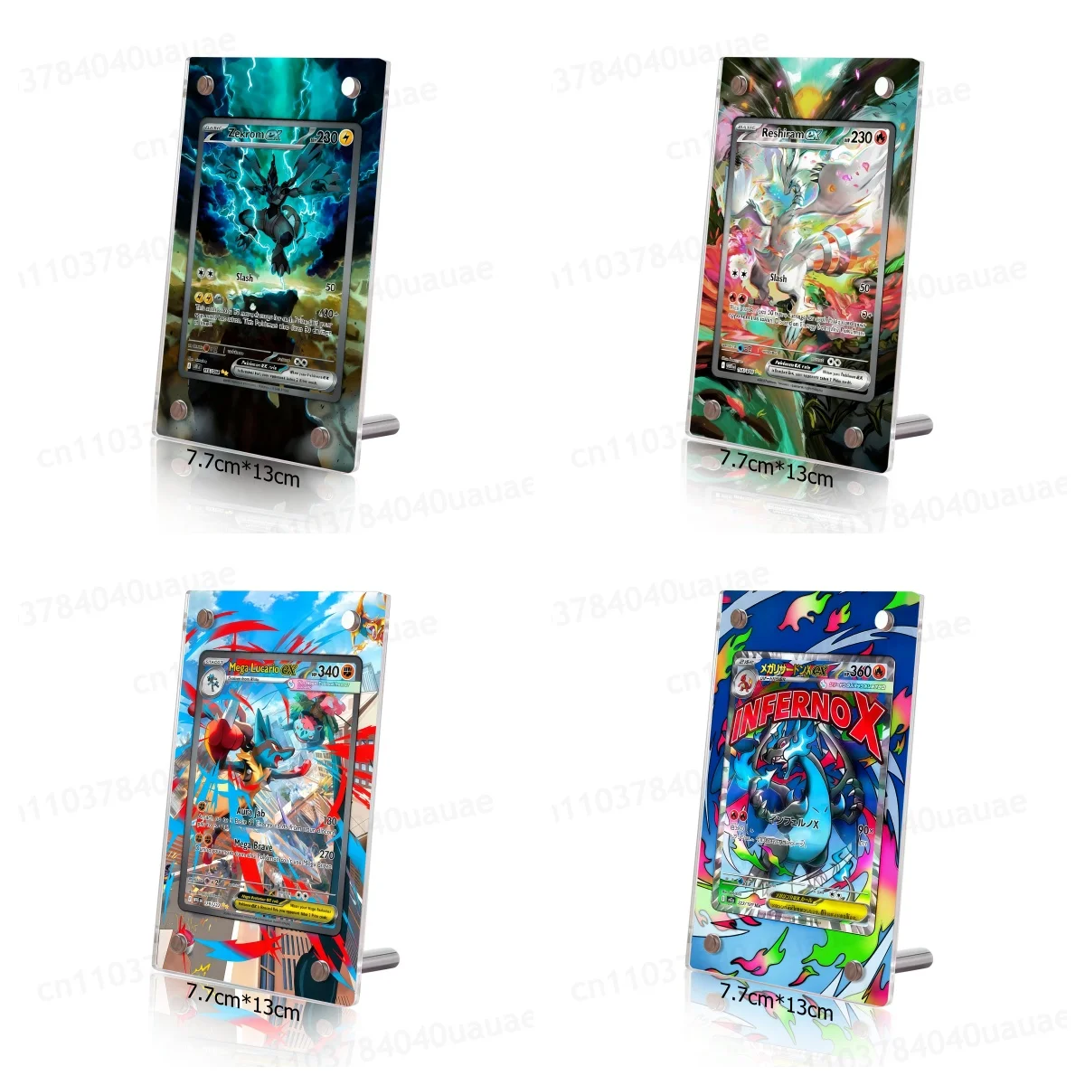 

Коллекционные карты Ptcg Zekrom Reshiram Mega Lucario, кирпичная фоторамка, кирпичная рамка для карт, акриловая стойка, украшение