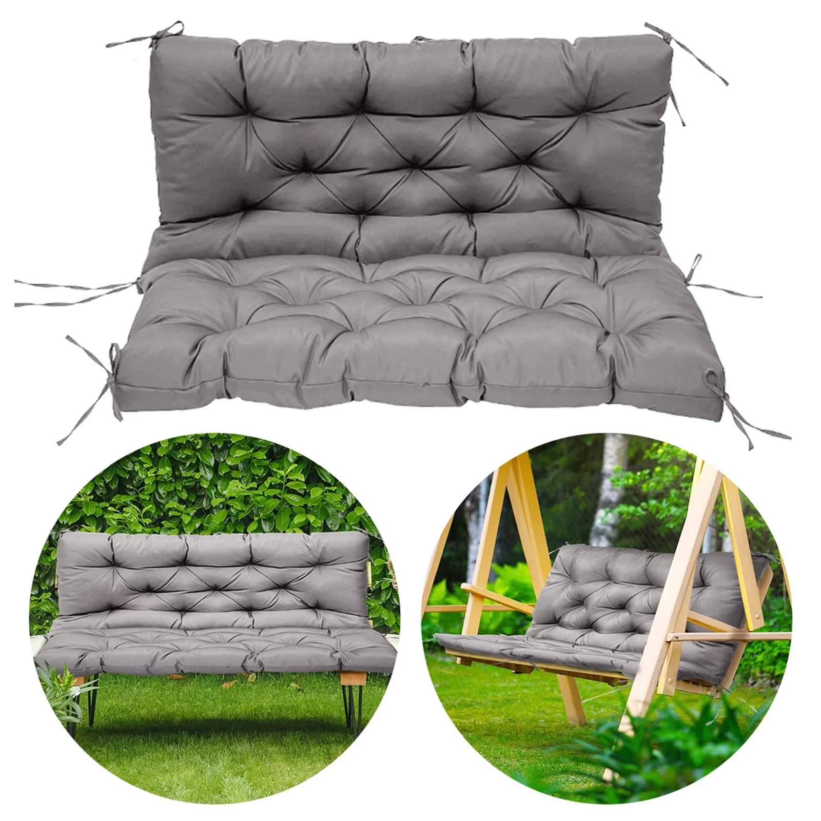 NONE Großhandelsverkaufs-außenbank Kissen Garten Schaukel Sitz Kissen mit Rückenlehne 2/3 Sitzer Ersatz Kissen für Outdoor Schaukel Sofa Pad Sofa 6