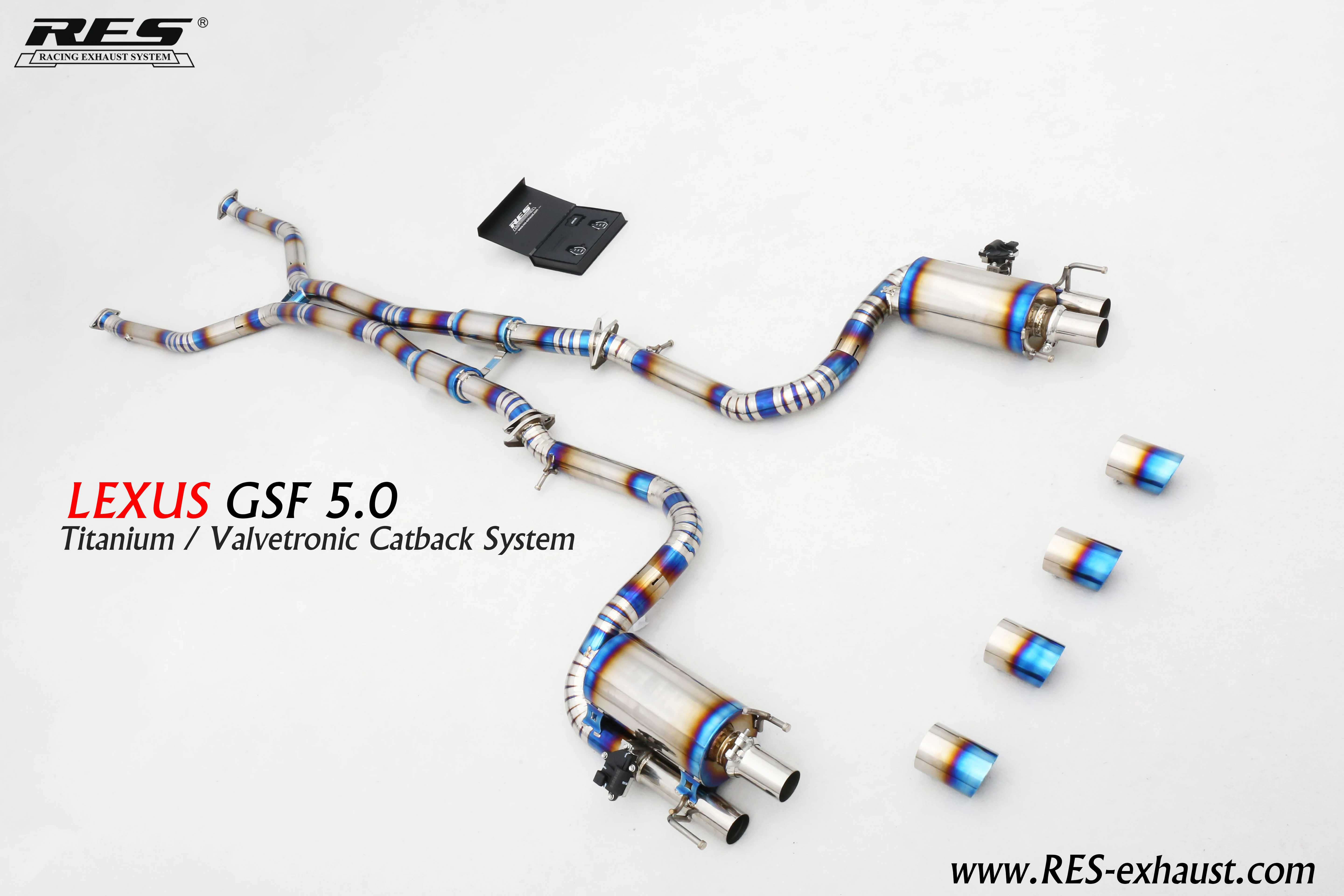 RES Exhaust Manufacturer SS304/Titanium Valvetronic Catback Exhaust System for Lexus GSF 5.0 2UR-GSE