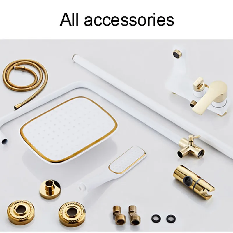 Set di sistemi doccia per bagno caldo freddo Set di rubinetti per bagno in ottone SDSN Accessori Soffione doccia a pioggia Set doccia per bagno caldo freddo