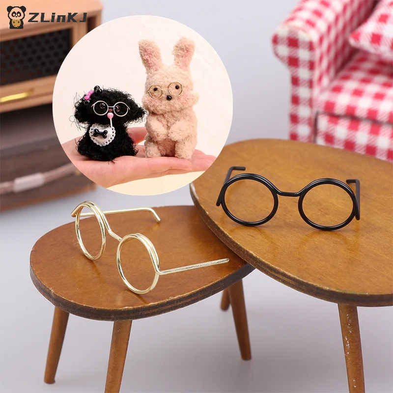 

▶ 10 шт. ретро миниатюрные металлические круглые очки без линз для кукол, отлично подходят для декора плюшевых кукол и аксессуаров