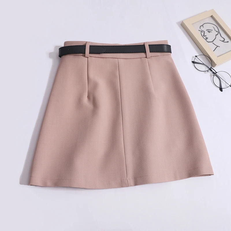 Nomikuma Sweet Cool Spicy Girl Pleated Short Skirt for Women's Fashion Versatile Spliced A-line Half Skirt with Belt