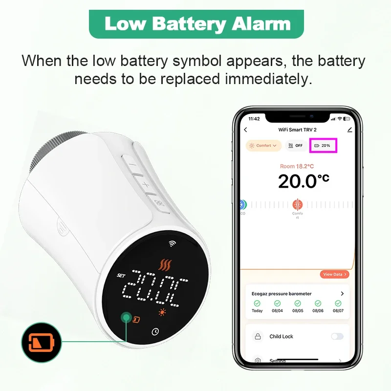 Tuya Smart TRV Thermostat Wifi Radiator Valve with Alexa & Google Programmable Thermoregulator for Heating Remote Control