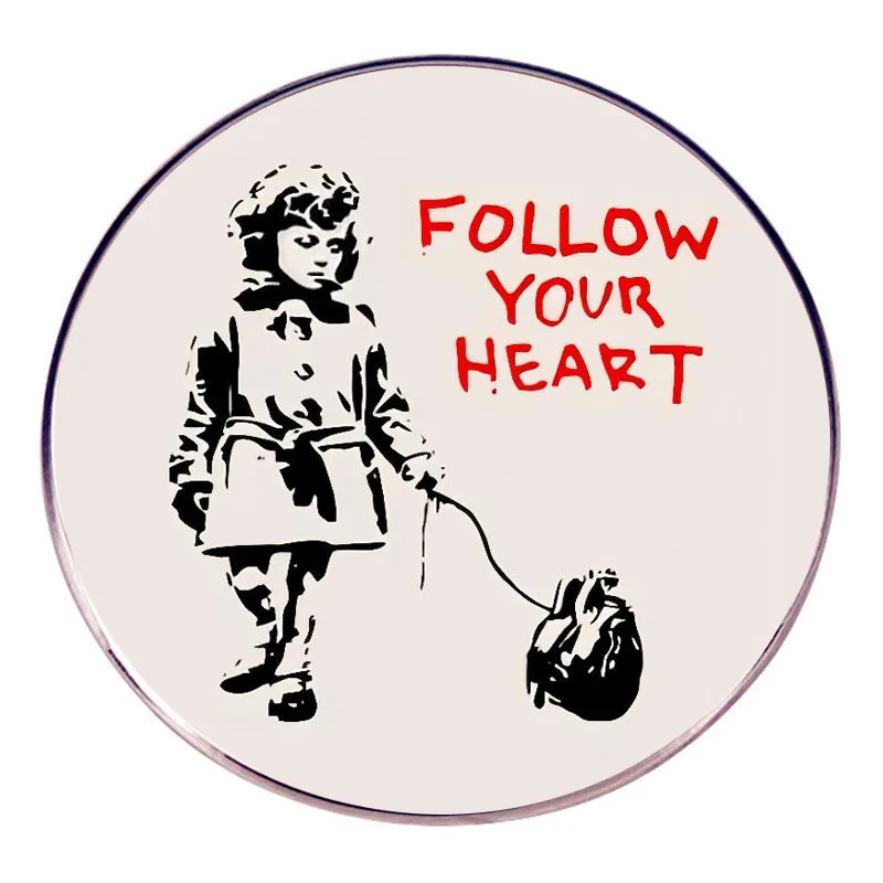 Follow Your Heart Enamel Pins Inspirational English Graffiti Lapel Badge Brooch Decoration Jewelry