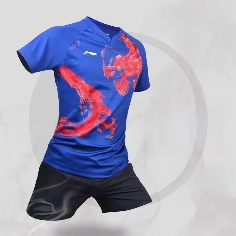 2026 New Badminton Sportswear Table Tennis Short-sleeved Limited Edition Competition Suit Breathable Sweat-absorbent Top T-shirt