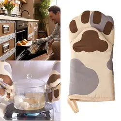 Cute Cat Paws Oven Mitts Cat Claw Baking Oven Gloves Anti-scald Microwave Insulated Gloves