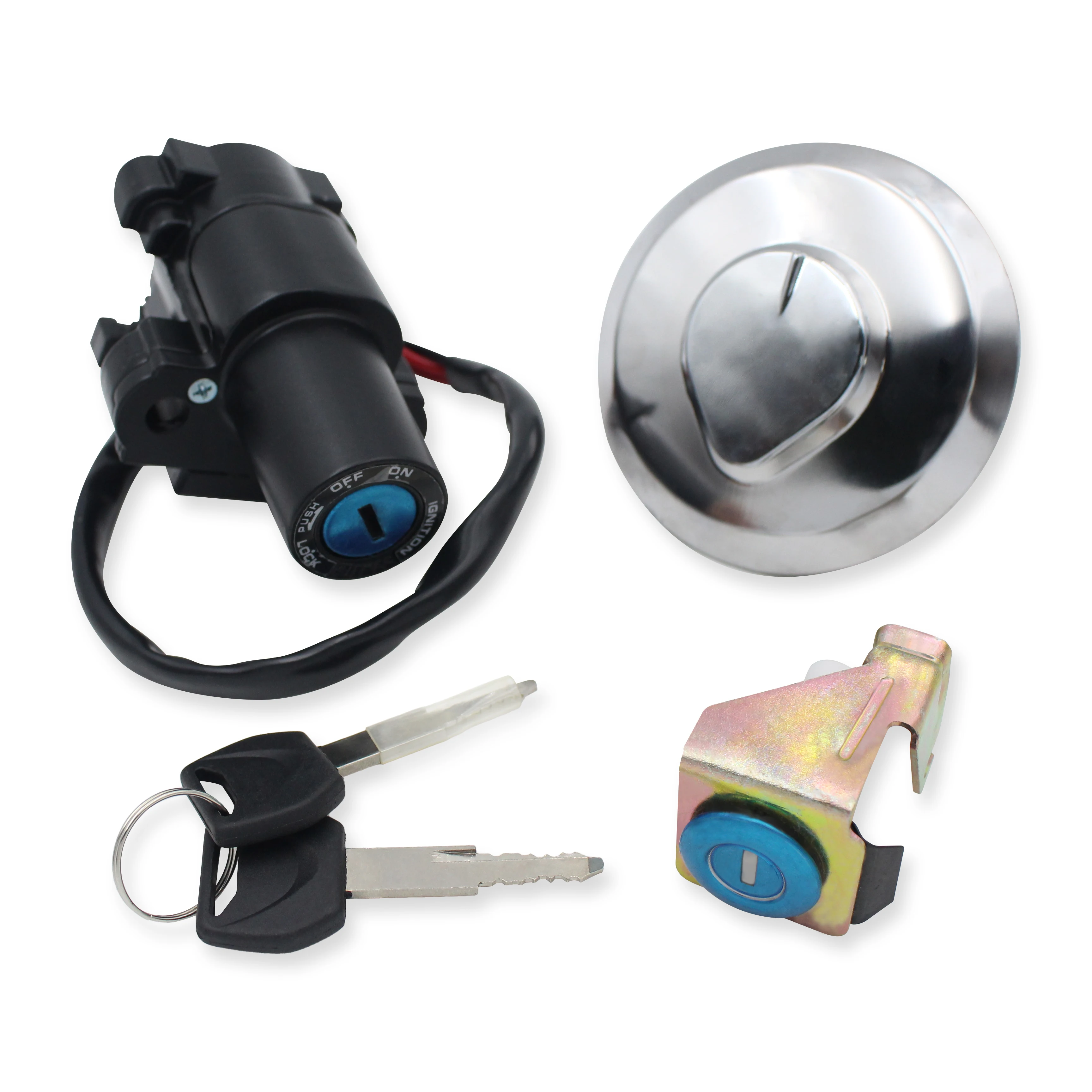 Motorcycle Ignition Switch Lock Seat Lock GAS Fuel Tunk Cap Lock with Key Set for Honda XL125V 2001 2006