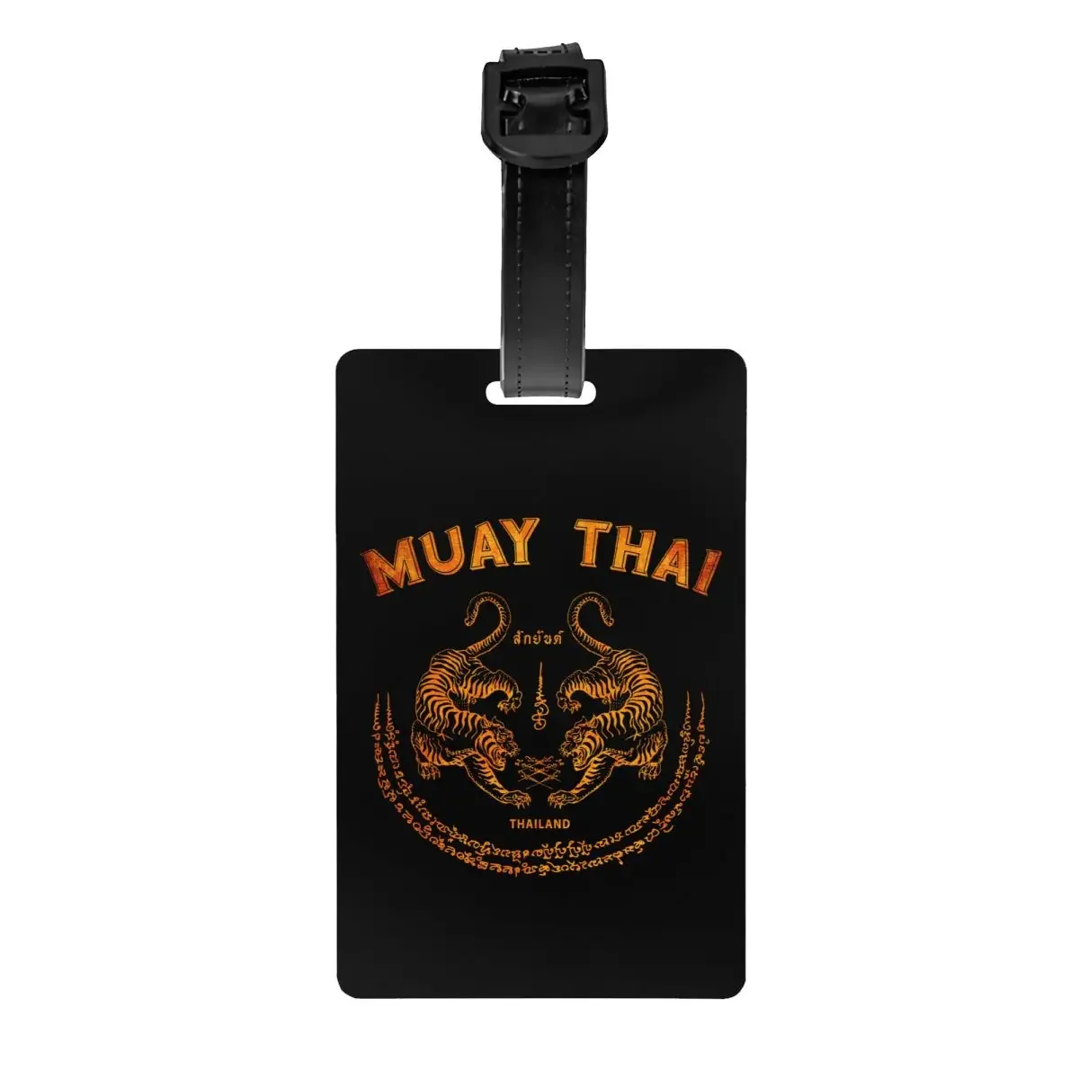 Custom Muay Thai Tiger Luggage Tag  Sak Yant Tattoo Kickboxing Thailand Baggage Tags Privacy Cover ID Label