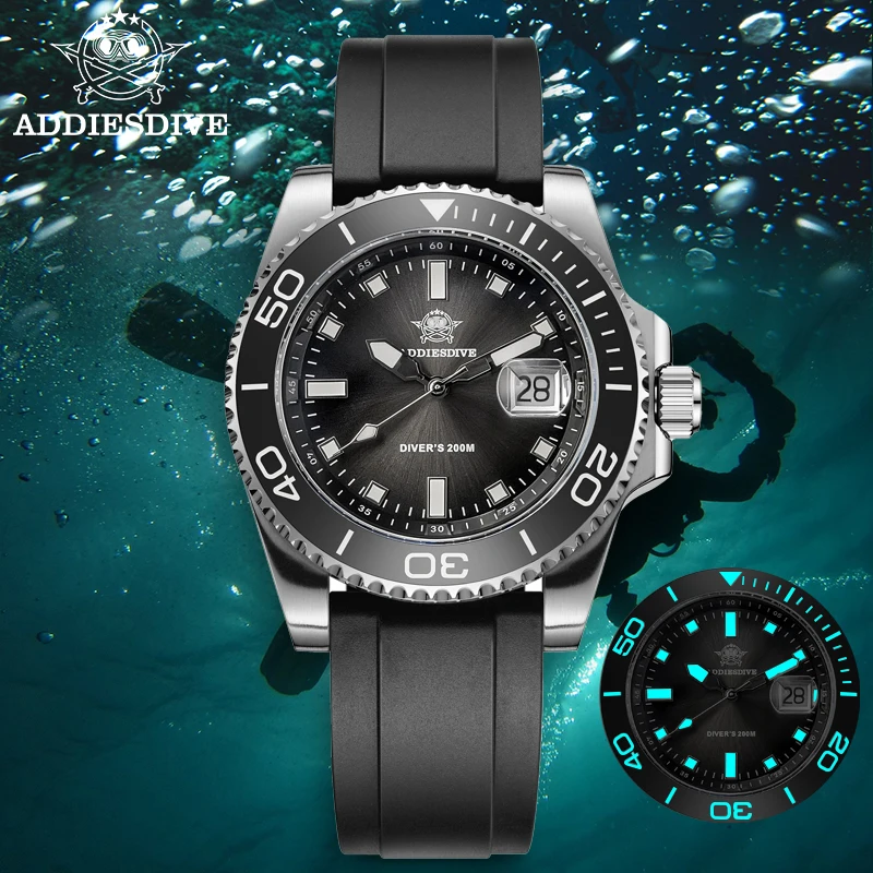 ADDIESDIVE 2115 Kwarcowe zegar – Rubber Strap Diver recenzja i cena
