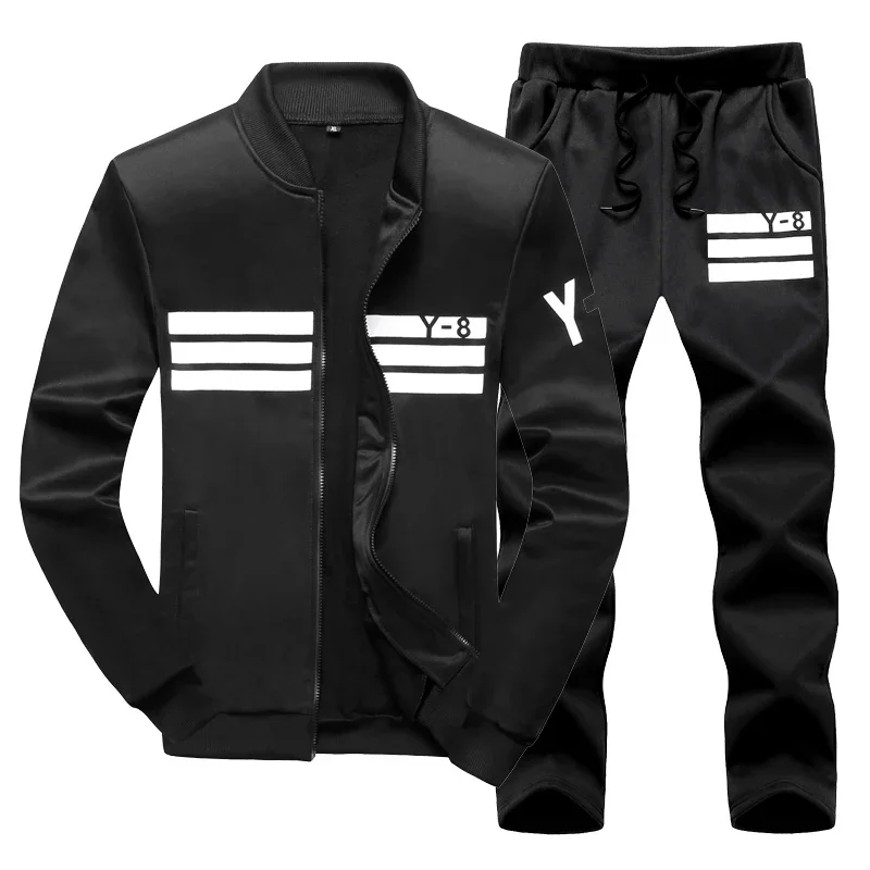 Plus Size 9XL Mens Set Casual Fleece 2 Piece Sets Sweatshirt + Pants Male Tracksuit Sporting Sweat Suits Man Fashion Sportswear