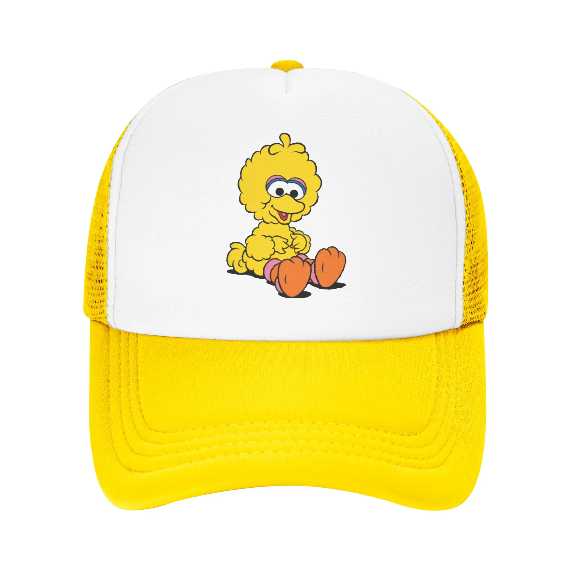 Men Women Sesames Streets Big Bird Trucker Caps Mesh Baseball Caps Snapback Caps  Dad Hat Adjustable Trucker Cap Summer