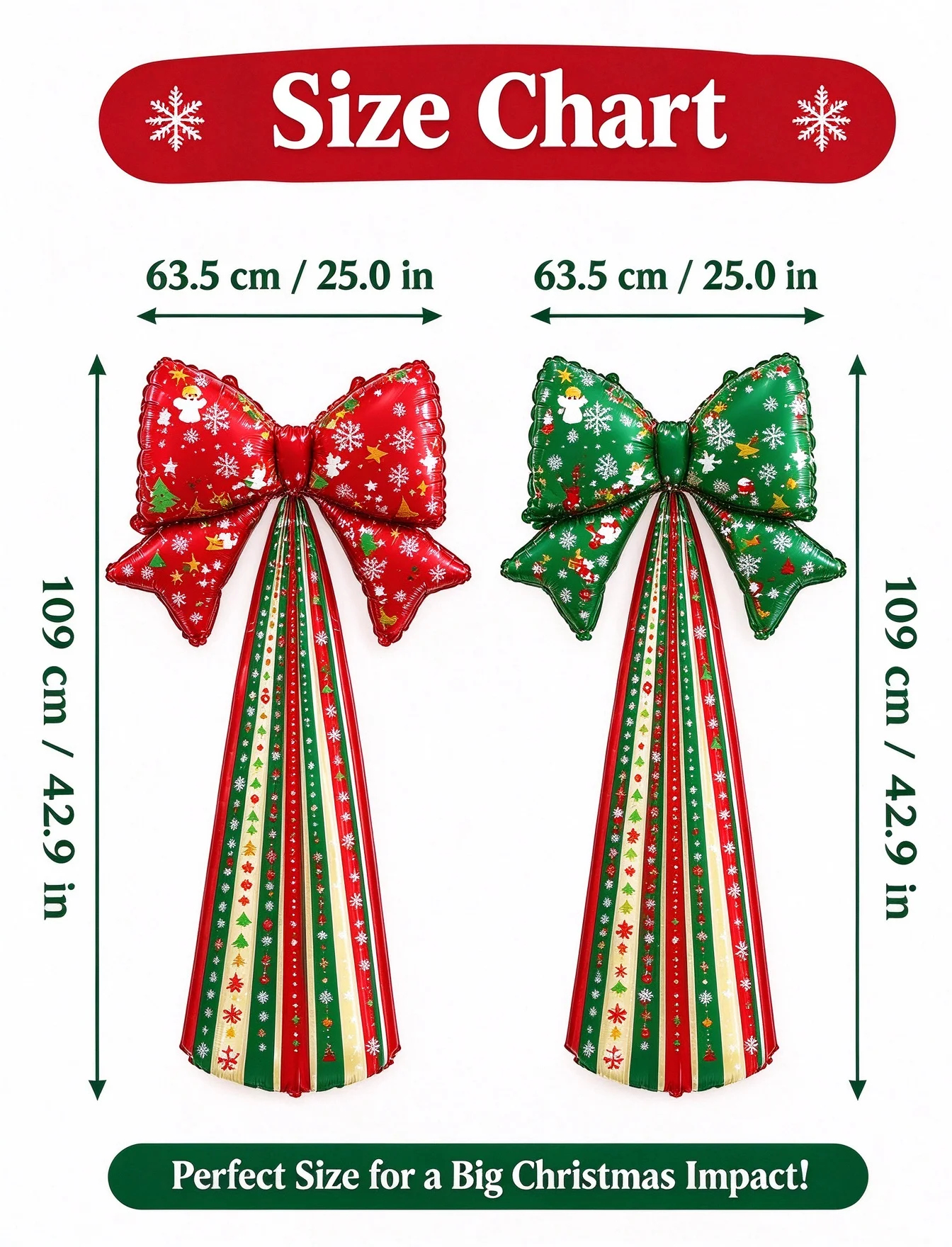 5pcs Christmas jumpsuit tassel bow 109cm large tree top pendant party decoration Christmas decoration fireplace decoration