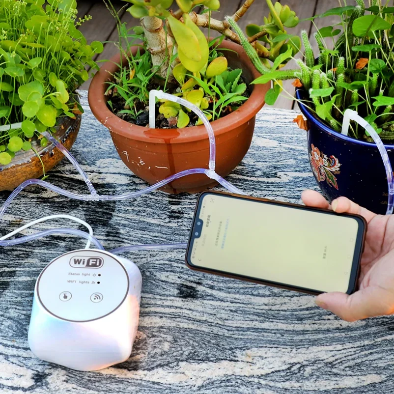 

Garden WiFi Smart Irrigation Controller Plant Automatic Drip Irrigation System Mobile Phone Control Watering Timer Device