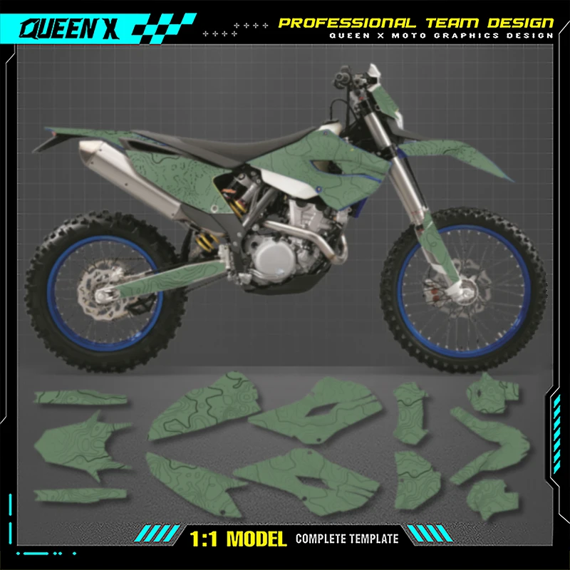 

Queen X MOTOR для HUSABARG TE FE 2013 2014, индивидуальная команда, мотоциклетные графические фоновые наклейки, наборы наклеек