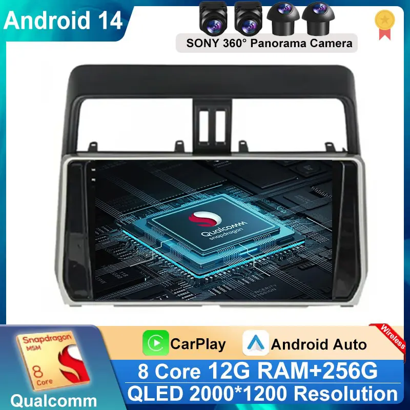 

Android 14 Auto Car Radio For Toyota Land Cruiser Prado 150 2018 - 2020 With BT Automotive Multimedia GPS Navigation Player