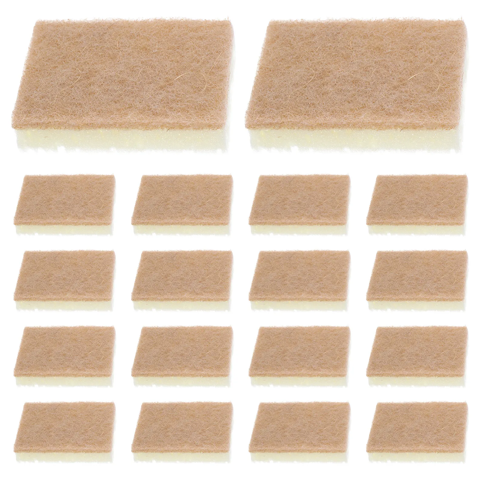 24Pcs High-Lather Sisal Sponge Scrubber Right-Angle Non-Scratch Dish Washing Sponge for Kitchen Pots Pans Bathroom Cleaning