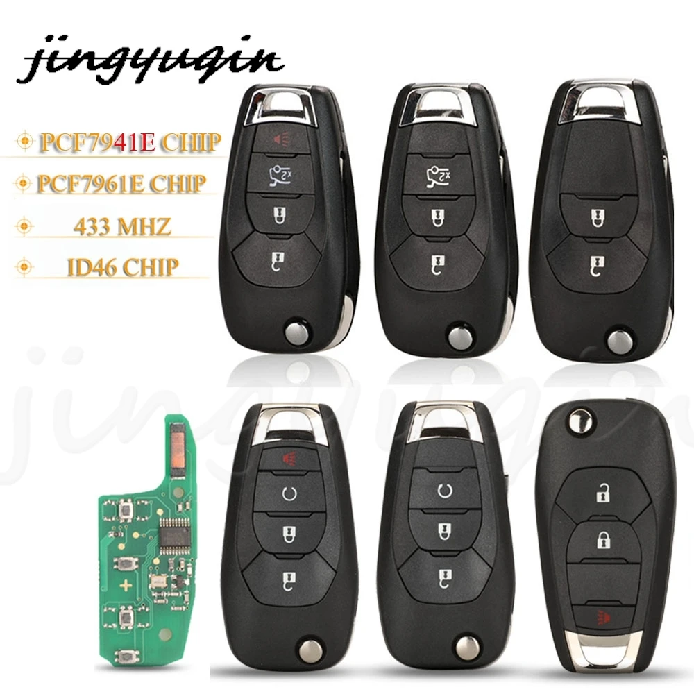 

jingyuqin 2/3/4 Button Remote Key 433MHZ ID46 PCF7961E For Chevrolet Colorado Cruze Trailblazer Onix Tracker Onix RS