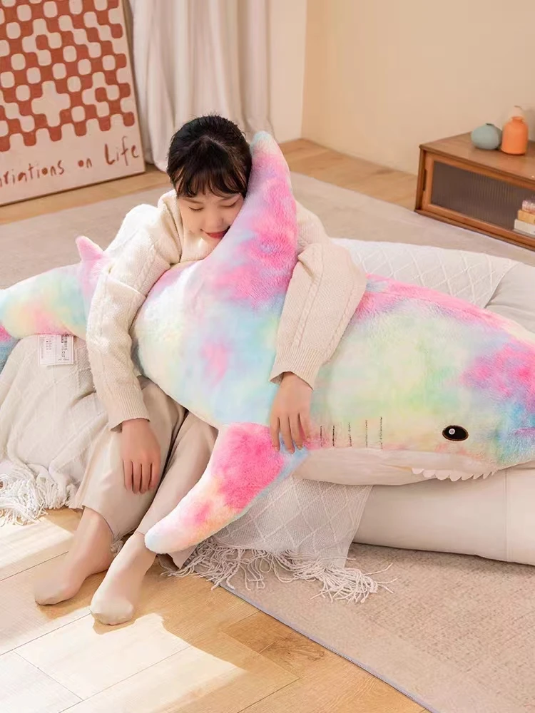 140cm Giant Cute Shark Plush Toy Soft Stuffed Speelgoed Animal Reading Pillow for Birthday Gifts Cushion Doll Gift For Boy Girl