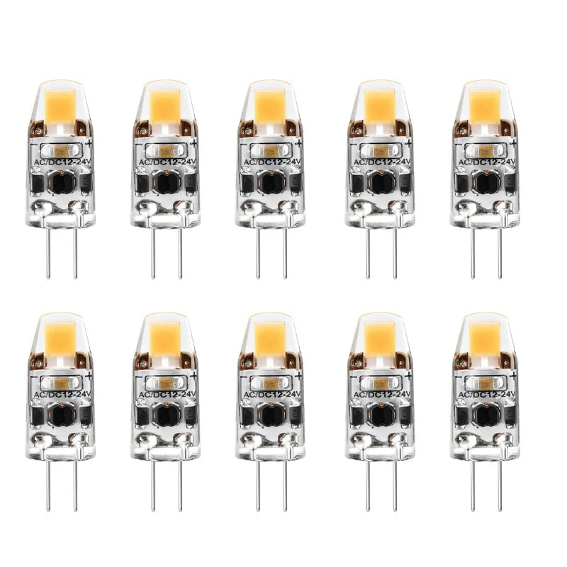 G4 Bulb 2W G4 Led Bulb Is Equivalent to 20W G4 Halogen Bulb Replacement Part,G4 Base Ac/Dc12V-24V, Cool White 10Pcs