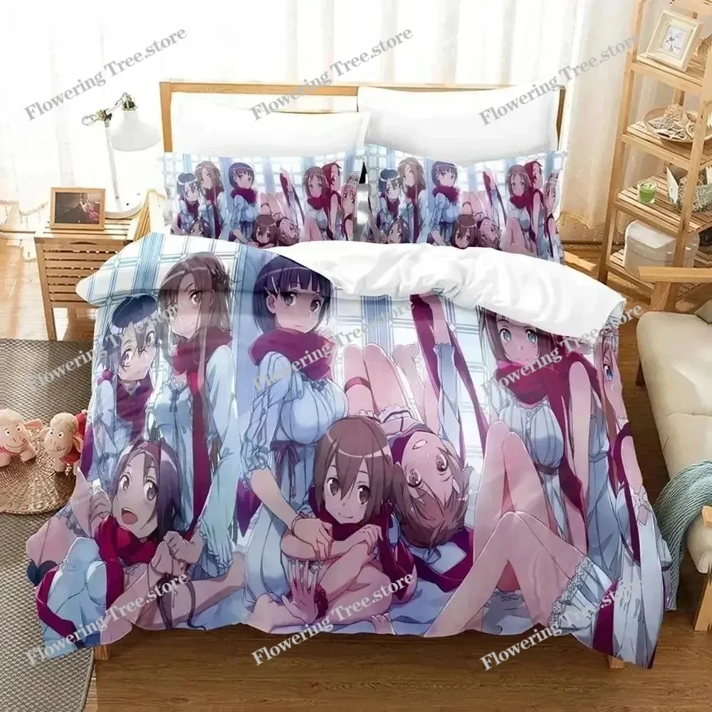 

Sword Art Online Bedding Set 3D Anime Print Polyester Quilt Cover Pillowcases Queen King For Kids Gift Anime Duvet Cover Sets