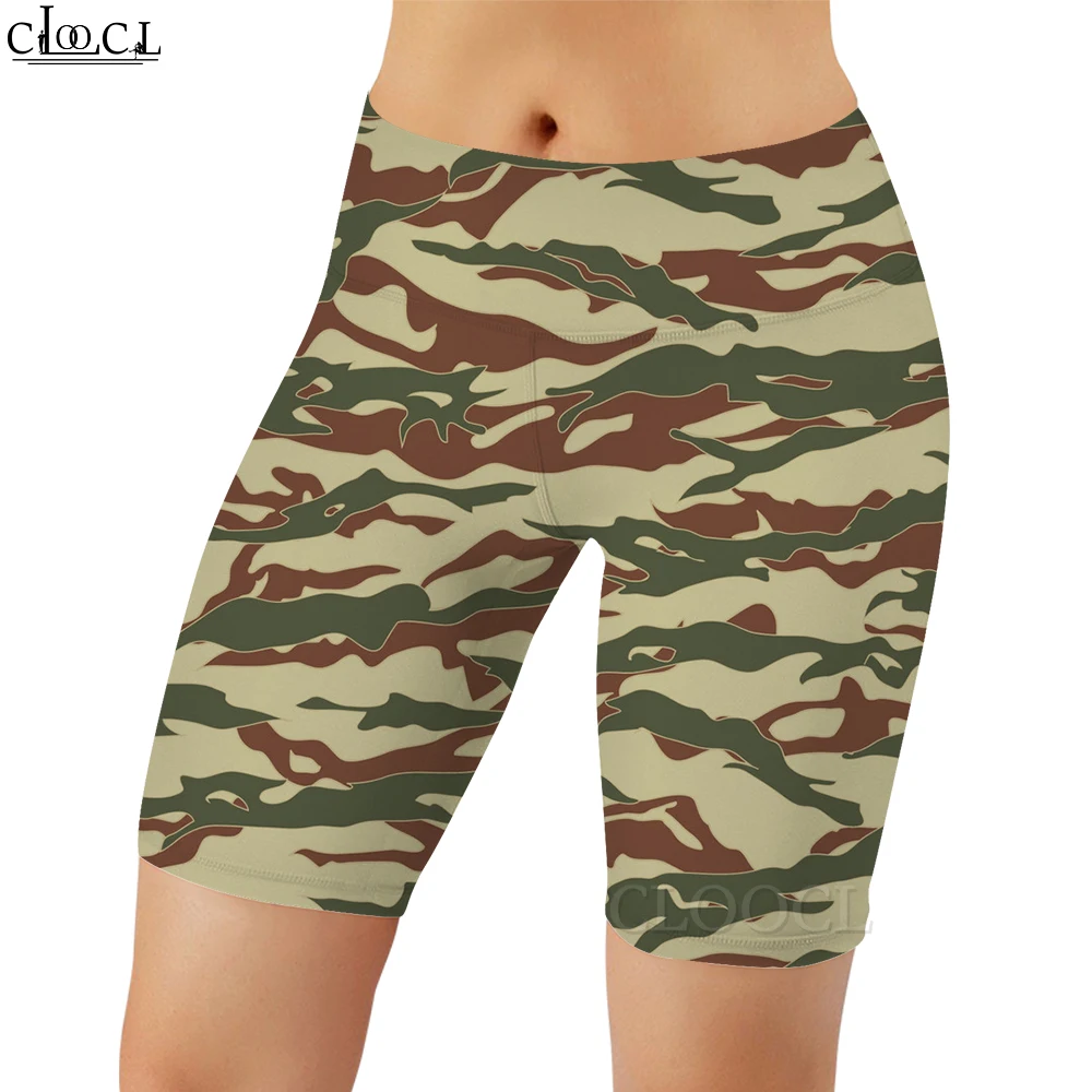 Cloocl moda legging camuflagem impresso leggings para feminino ginásio treino jogging sexy sem costura shorts moletom