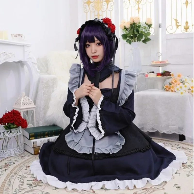 أنيمي فستاني حبيبي مارين كيتاجاوا تأثيري حلي شعر مستعار خادمة تأثيري فستان هالوين كيتاجاوا مارين كورو شيزوكو البدلة