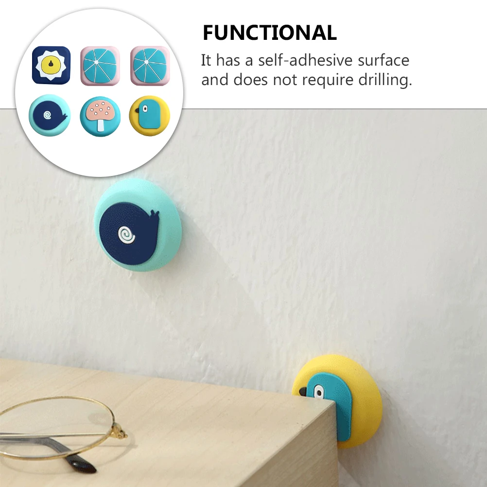 6pcs Knob Stopper Colorful Silicone Wall Protector Pad Bumper Crash Cushion Furniture Hardware Environmental