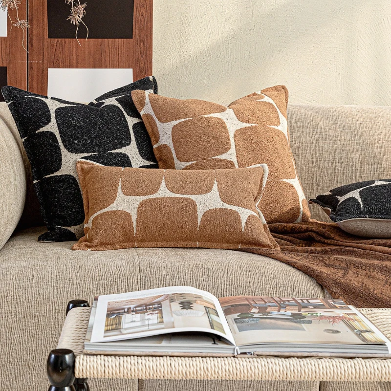30X50/50X50CM Black Rice Geometric Throw Pillow Cover Modern MinimalistWaist Cushion Cover Decor Home Decorative Pillowcase