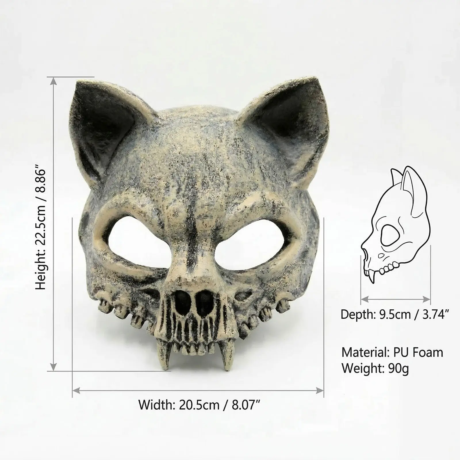 Beast Cat Skull Mask Cosplay Animal Skeleton Pu Vintage Masks Halloween Carnival Dress Up Purim Party Costume Props
