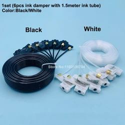 1Set L1800 ink damper for dtg DTF printer Solvent Uv ink dumper 6 Color With Pipe for Epson R1390 L1800 L800 L805 R290 Plotter