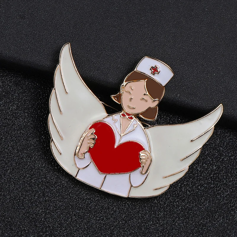 Angel Doctor Enamel Pin Classic Fashion Lovely Medical Brooch Hat Backpack Badge for Doctor Nurse Friends Gift