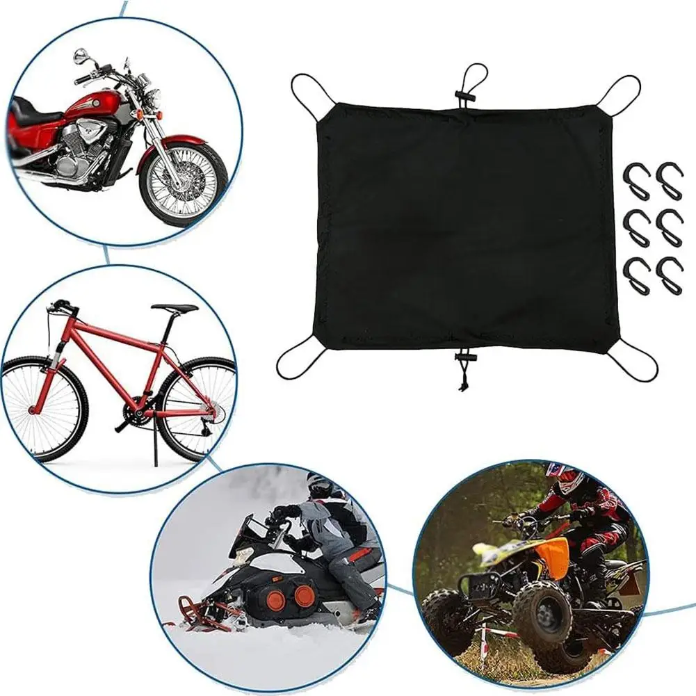 Waterproof Elastic Motorcycle Luggage Cover Cargo Net With Hooks 6 Motorcycle Cover Helmet Tank Holder Bag Oil Accessories D4F7