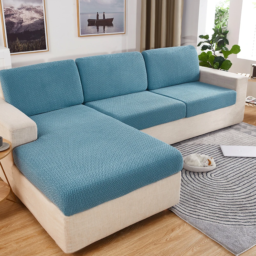 Dicker Jacquard-Sitzkissenbezug für Sofas, Möbelschutz, Couchbezüge für Sofas, staubdicht, abnehmbarer Sitzbezug für Kinder und Haustiere – Detail 11
