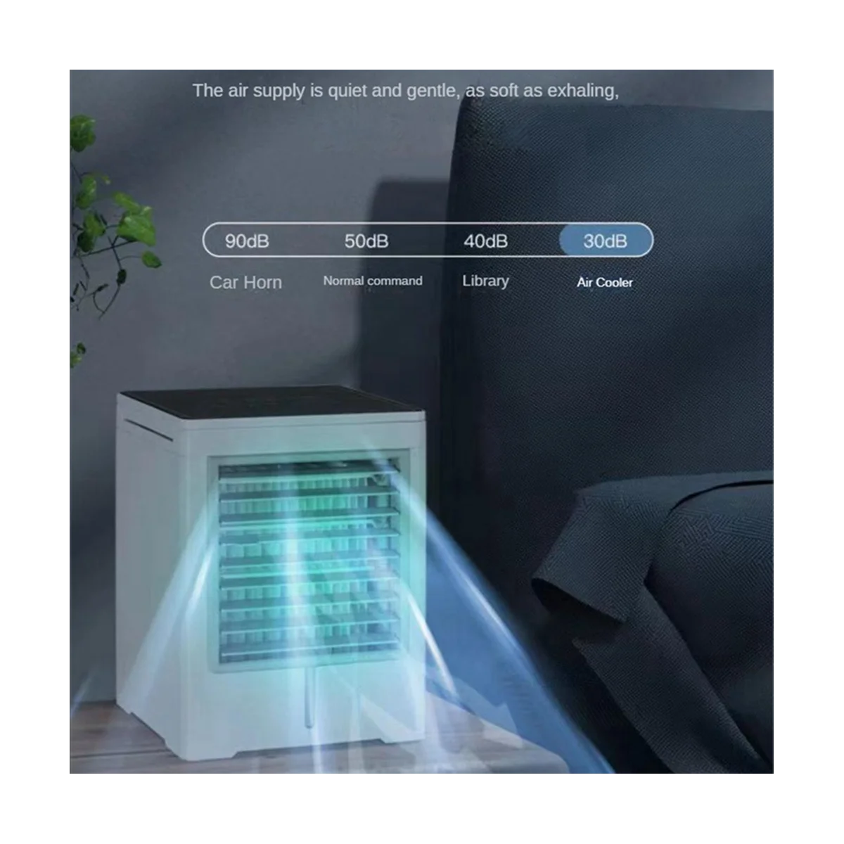 Climatiseur portable par évaporation, mini refroidisseur d'air, USB 62, écran tactile, ventilateur de refroidissement pour le bureau et la maison