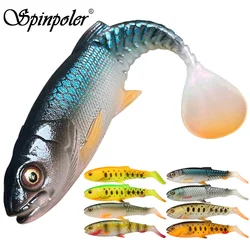 Spinpoler The Predator Soft Bait Fishing Lure 6.5cm 8.5cm 10.5cm 12cm Bridge Paddle Tail Open Mouth Jig Head Fit Wobbler Tackle