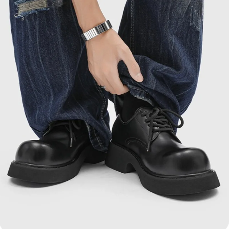 

High Quality Men's Sneakers and Casual Shoes round head Men's Derby Shoes high-end Designer Platform Men's Shoes tenis masculino