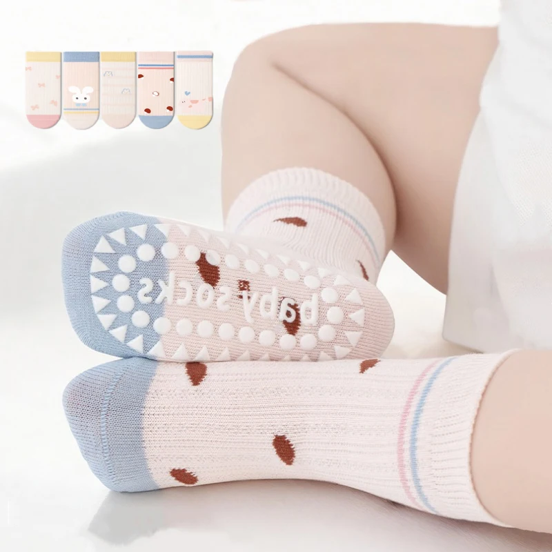 Summer Thin Baby Floor Socks Kids Breathable Mesh Non Slip W