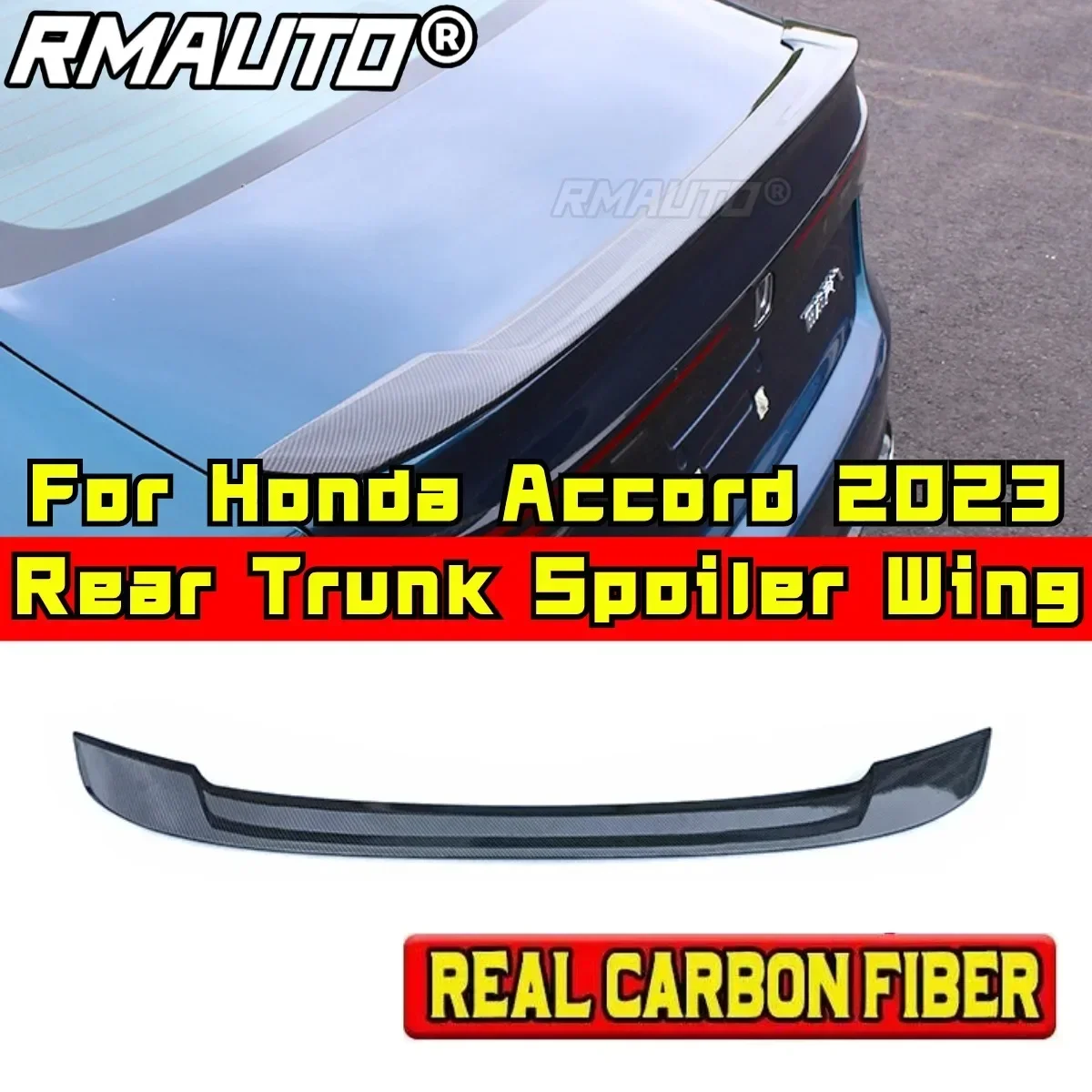 Parte traseira do spoiler do tronco do carro tunning asa spoiler traseiro do carro para honda accord 11th geração accord 2023 + acessórios do carro