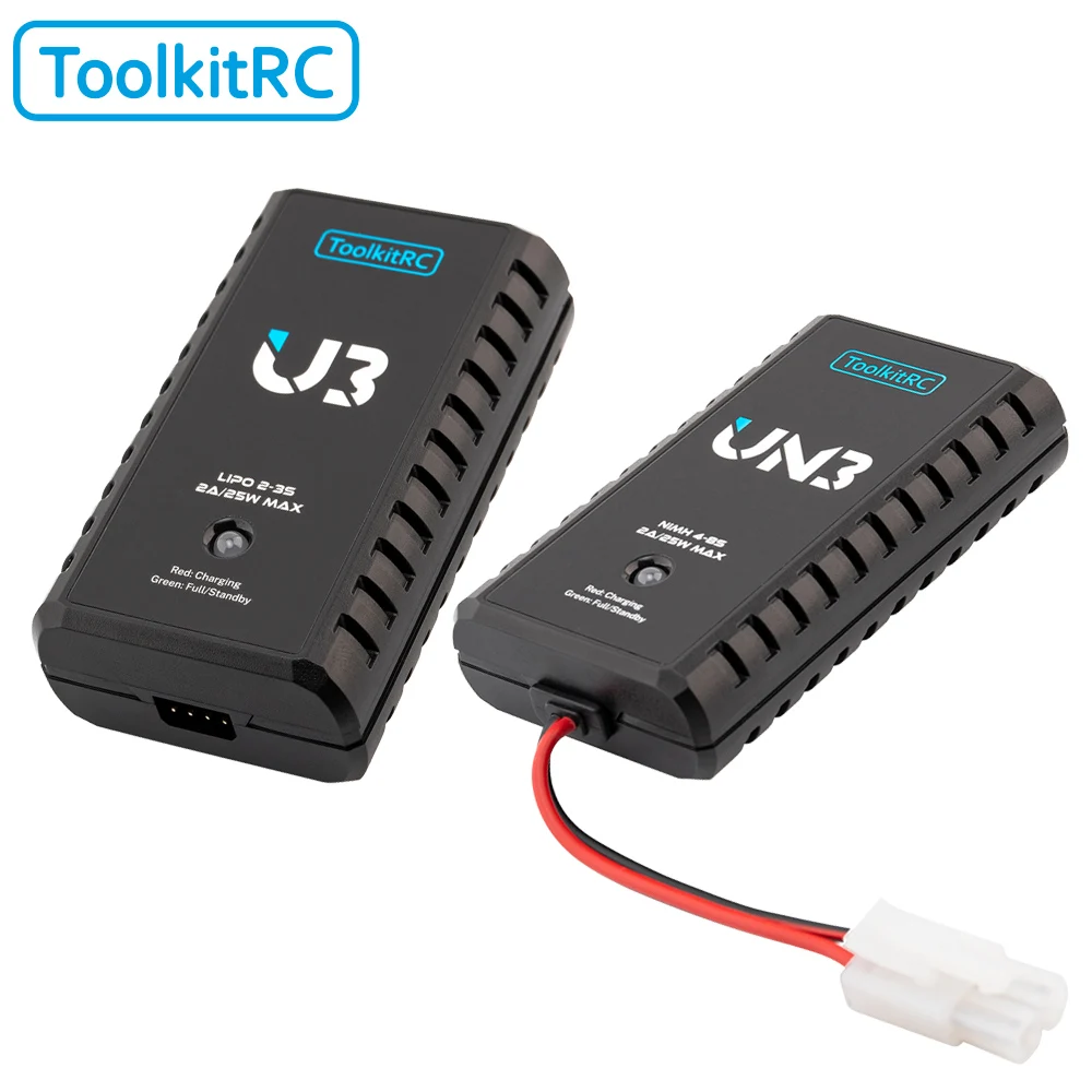 ToolkitRC UN3 4-8S USB-C NiMh U3 2-3S LiPo Battery Charger 2A 25W Balance Port Direct Charge for RC Model FPV Drone Car Airplane