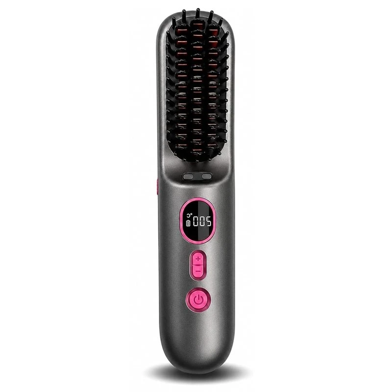 B15C Cordless 9000Mah Hair Straightener 4 Gears For Travel Portable Brush,LED Digital Display
