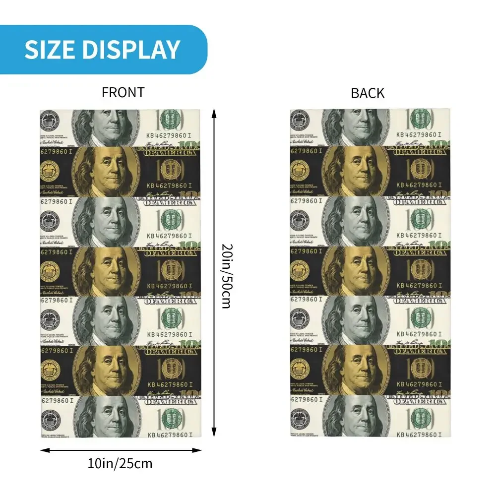 Pieniądze Gotówka Czarno-biała Bandana na szyję Biały szalik Wielofunkcyjne nakrycie głowy Wędkarstwo Unisex Dorosły Zima