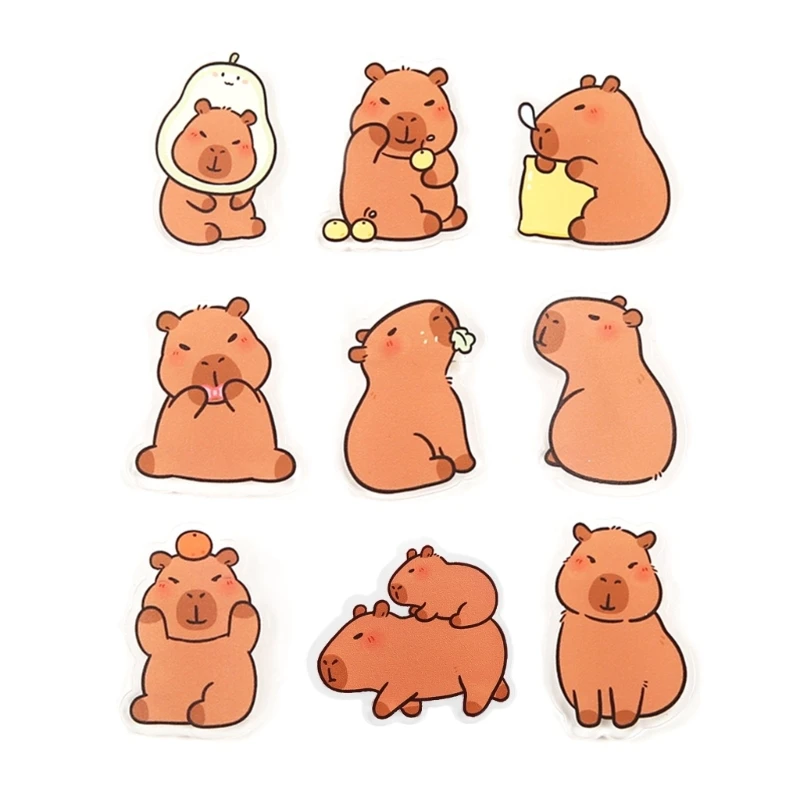 9Pcs Creative Capybara Acrylic Pins Distinctive Animal Badge Decoration for Bags