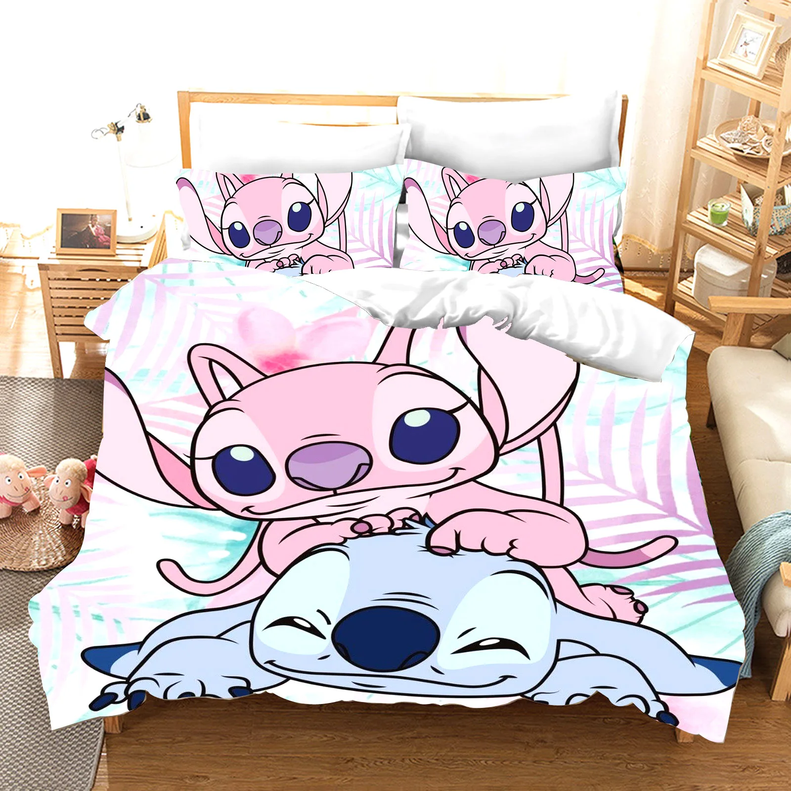 

Stitch Duvet Cover Set Comforter Bedding 3d Children'S Bedding Set 3-Piece 1 Quilt Cover King Size