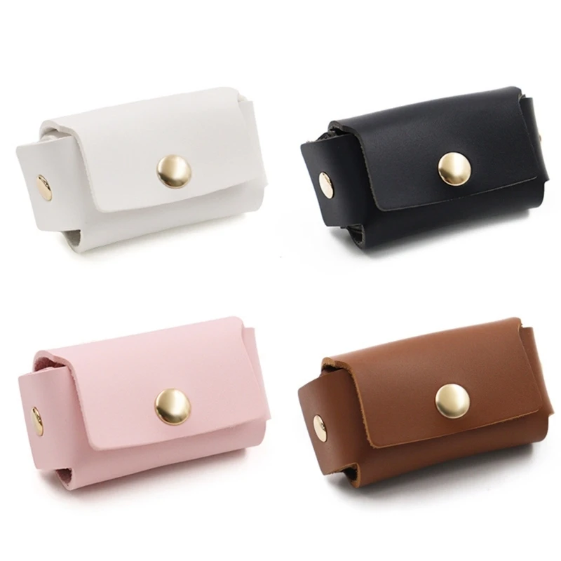 Unique PU Leather Rings Pouches for Proposal Portable Miniature Wedding Band Storage Case with Dog Collar Feature A0KD