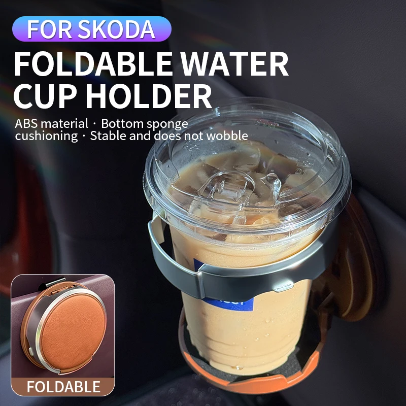 For Skoda Octavia Fabia Rapid Kodiaq Kamiq Karoq Superb Yeti Scala Enyaq IV Car Door Cup and Beverage Storage Rack Car Interior